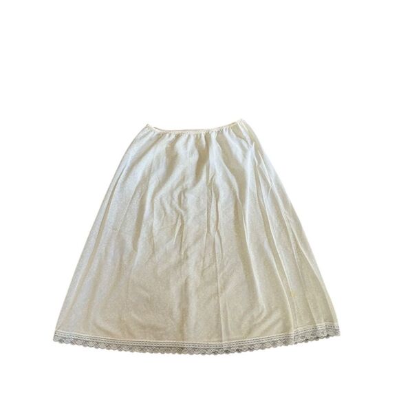 Vintage Barbizon Pettidara Ivory Lace Trim Half Slip Skirt Size L - Picture 1 of 8